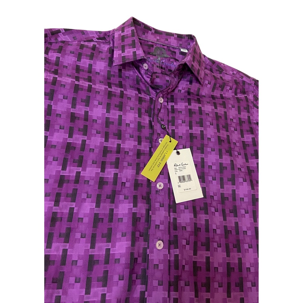 Robert Graham Pepys Street Shirt Button Down Mens Small Purple Long Sleeve‎